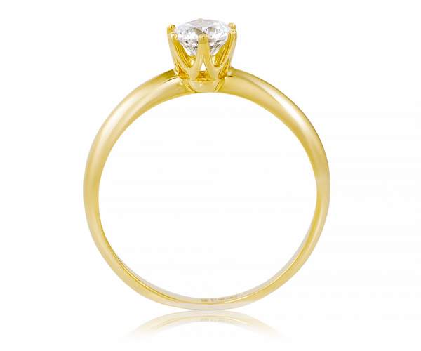 

Кольцо с камнем SWAROVSKI Zirconia "Соблазн", желтое золото, КД4096/2SW, 18 размер