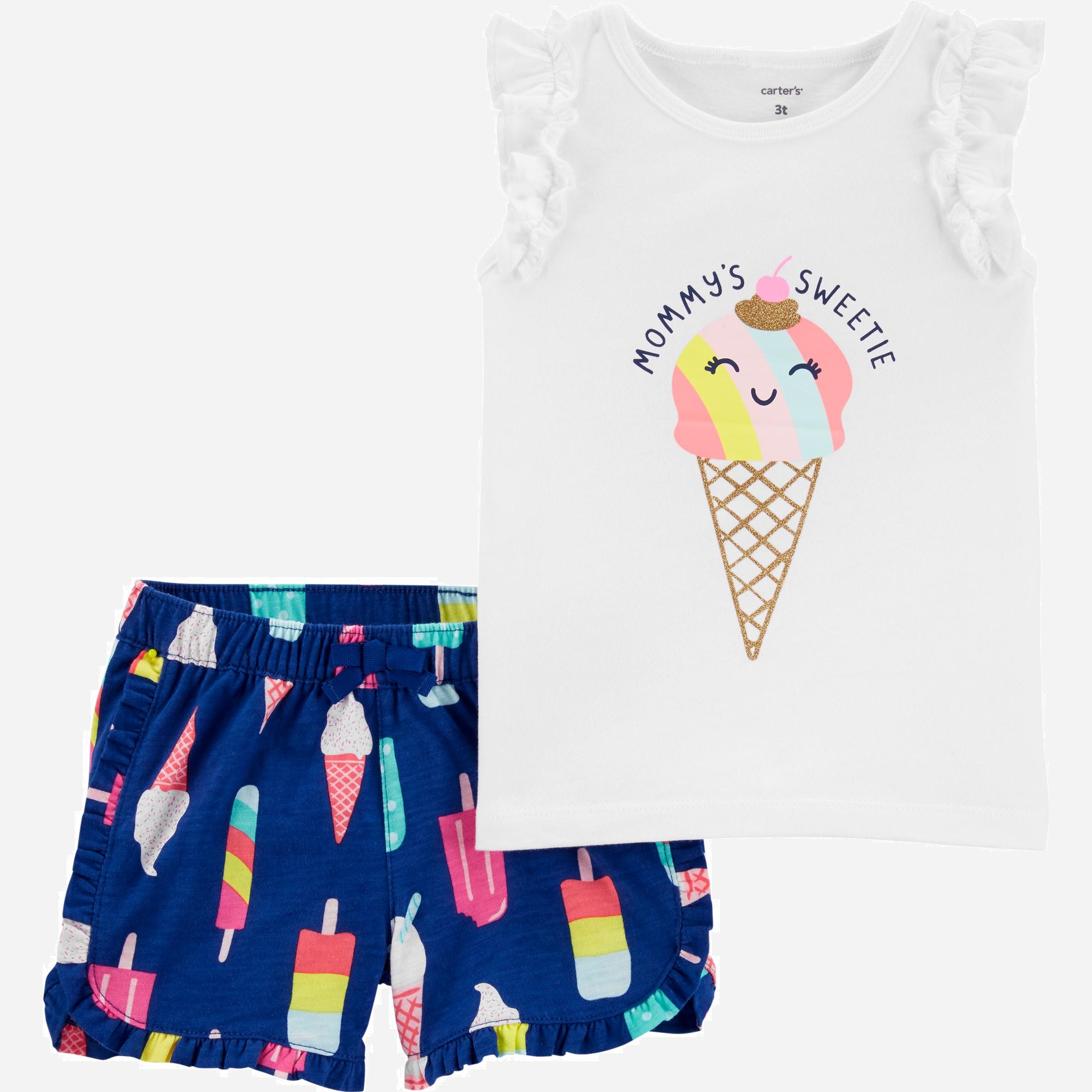 

Комплект (майка + шорты) Carters 1h377510 72-78 см Белый с синим