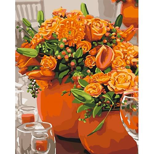 

Картина по номерам «Оранжевые букеты» ★★★★ 40*50см Идейка (КНО3066)