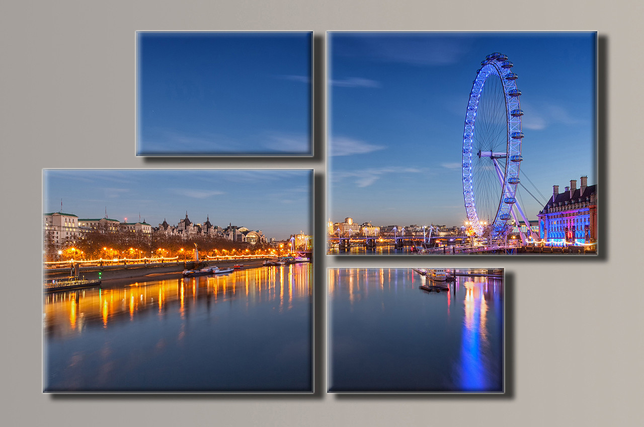

Модульная картина на холсте Holst Art из 4-х частей London Eye 69х106 см