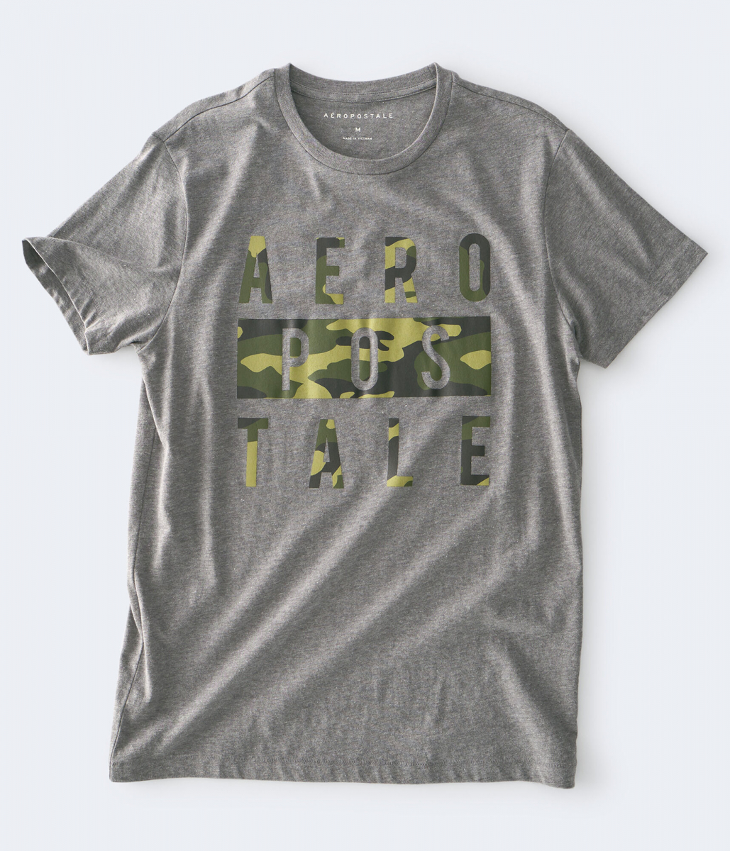 

Футболка AEROPOSTALE Stacked Camo 7112 00932113 Med Hthr Grey S Серый