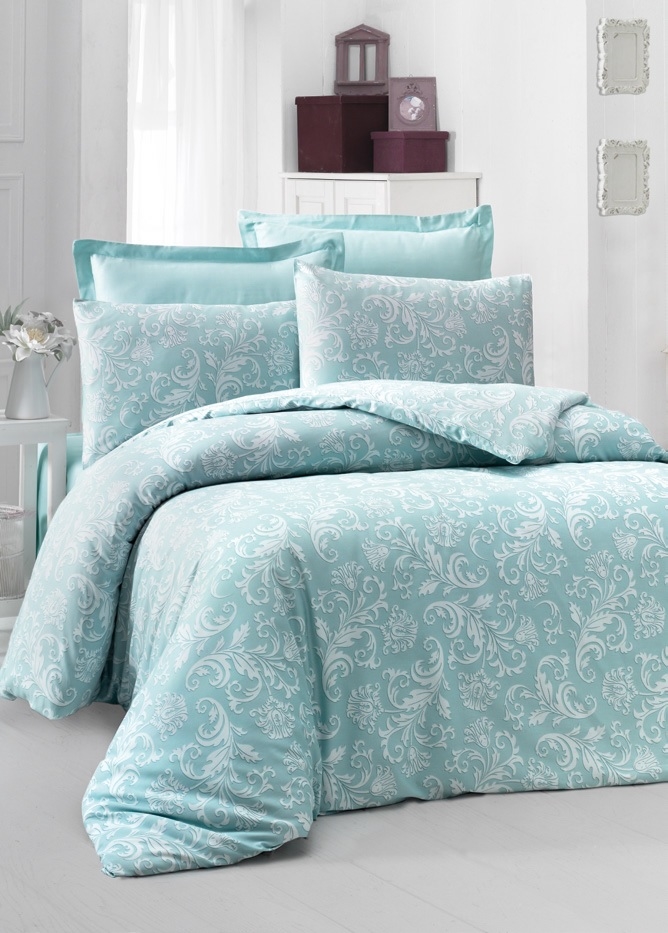 

Комплект постельного белья Victoria Sateen Verano 200х220 см/2х50х70 см/2х70х70 см Мятный