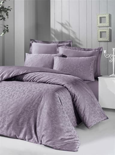 

Комплект постельного белья Victoria Deluxe Jacquard Sateen Rimma 200х220 см/2х50х70 см/2х70х70 см Лиловый