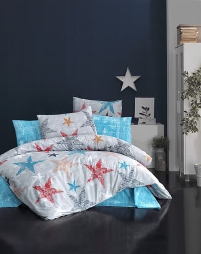 

Комплект постельного белья LIGHTHOUSE ranforce COLORED STARS 160х220 см/2х50х70