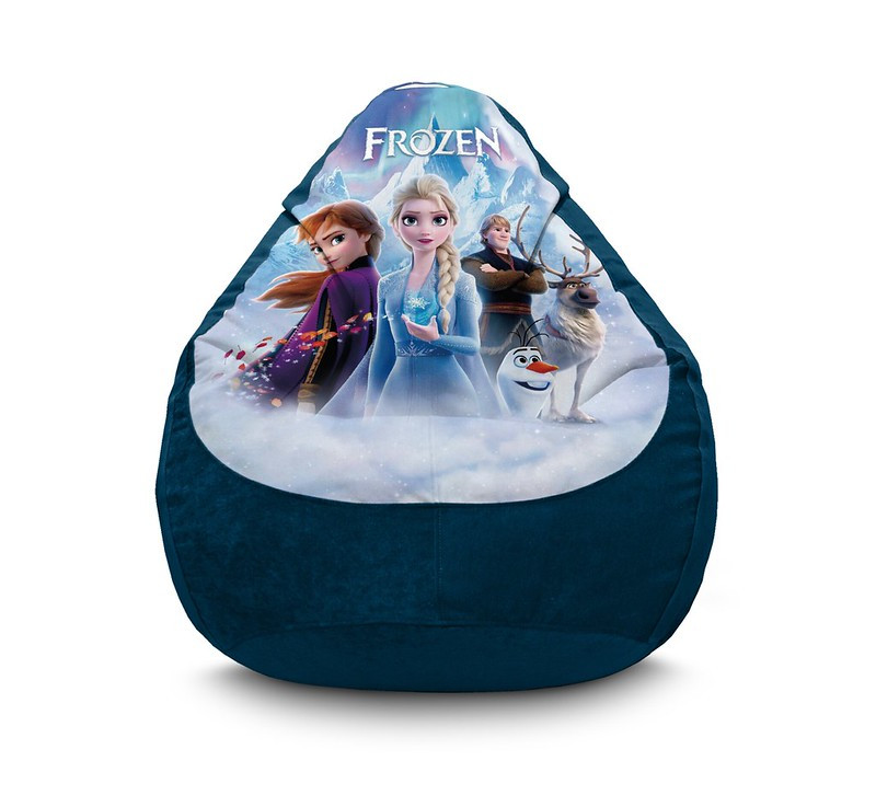 

Кресло мешок iPuff "Frozen. Elsa and snowflake" Флок XXL (90х125 см) Темно-синий