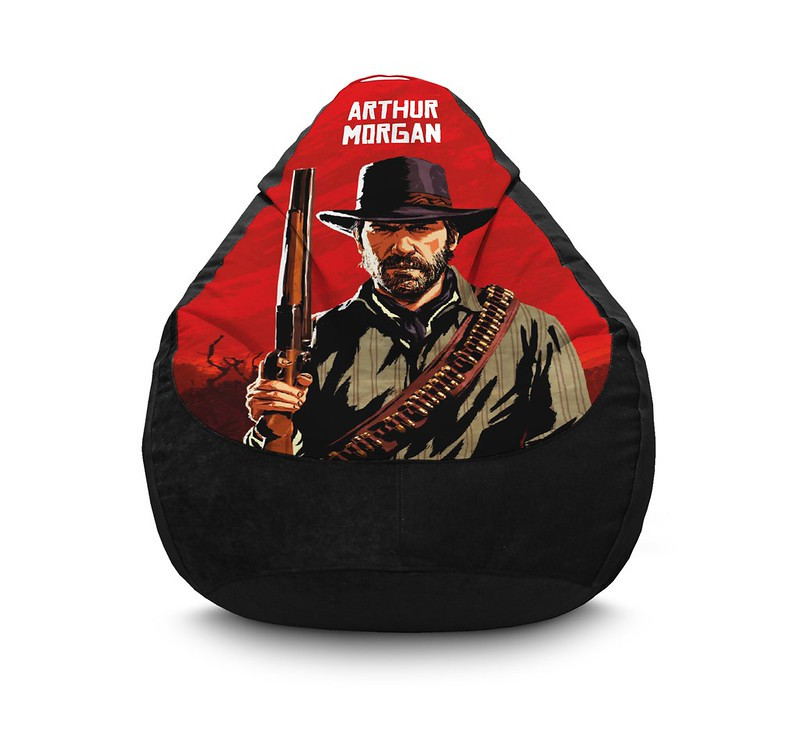 

Кресло мешок iPuff "RDR 2. Arthur Morgan" Флок XXL (90х125 см) Черный