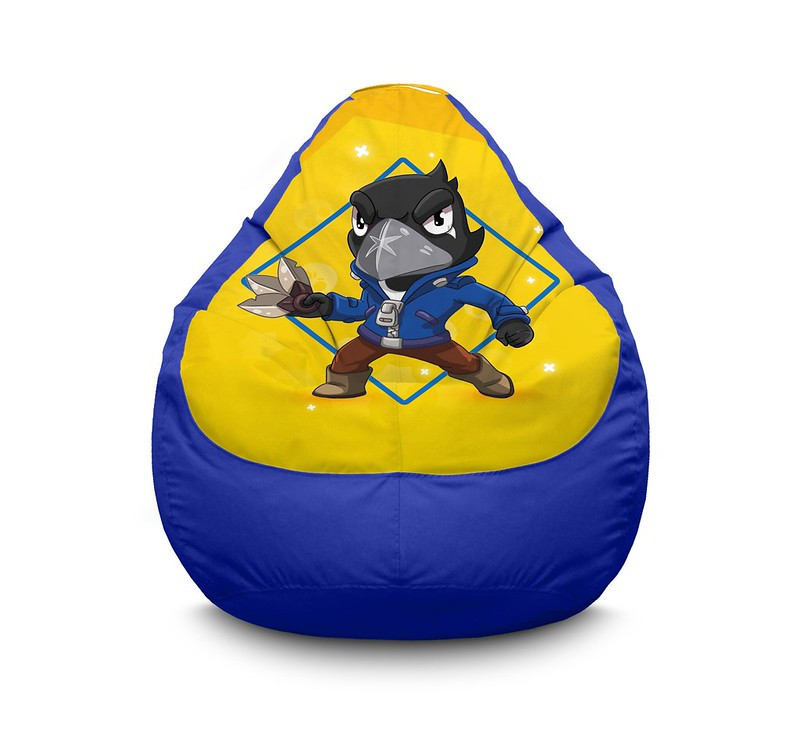 

Кресло мешок iPuff "Brawl Stars. Crow" Оксфорд XXL (90х125 см) Синий