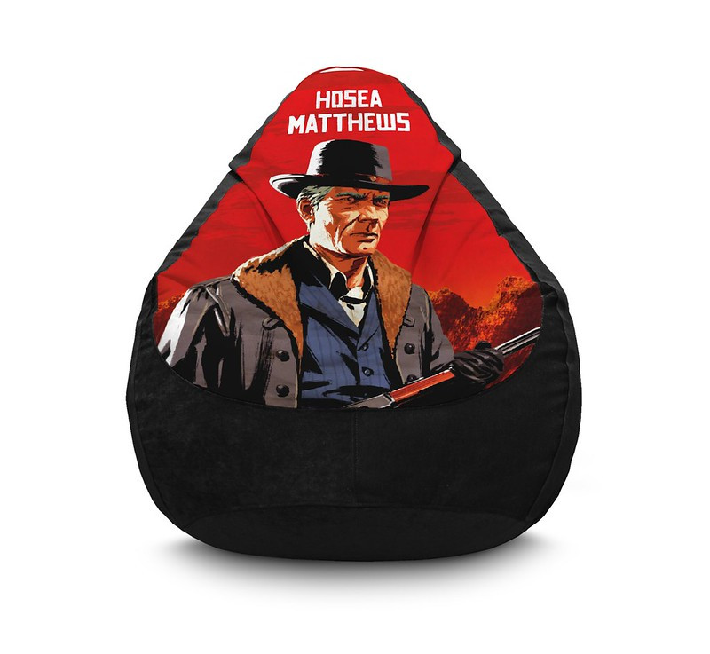 

Кресло мешок iPuff "RDR 2. Hosea Matthews" Флок XXL (90х125 см) Черный
