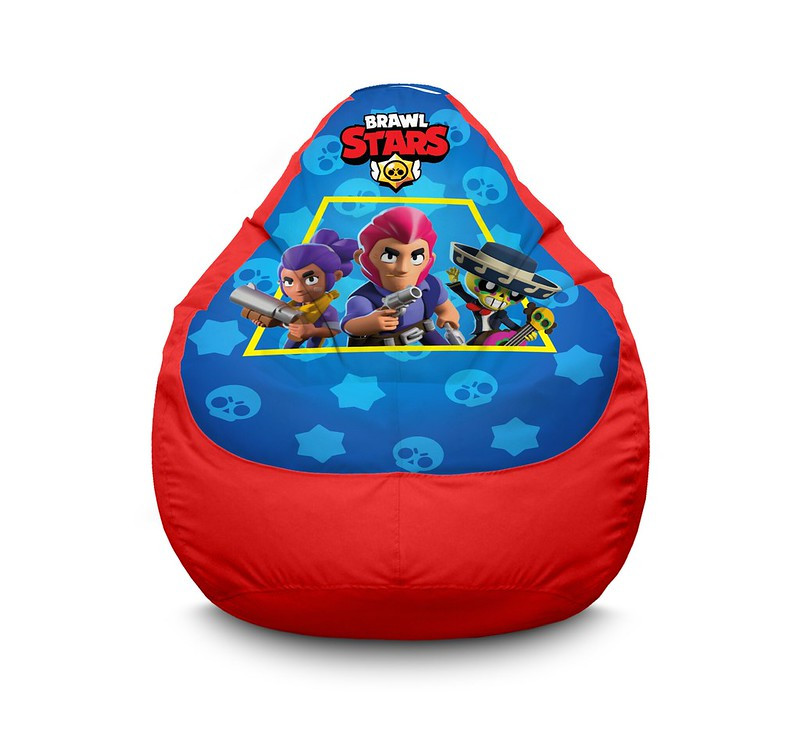 

Кресло мешок iPuff "Brawl Stars. Heroes Red" Оксфорд XXL (90х125 см) Красный