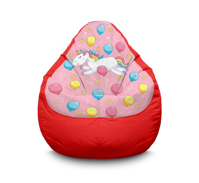 

Кресло мешок iPuff "Unicorn and balloon" Оксфорд XXXL (100х135 см) Красный