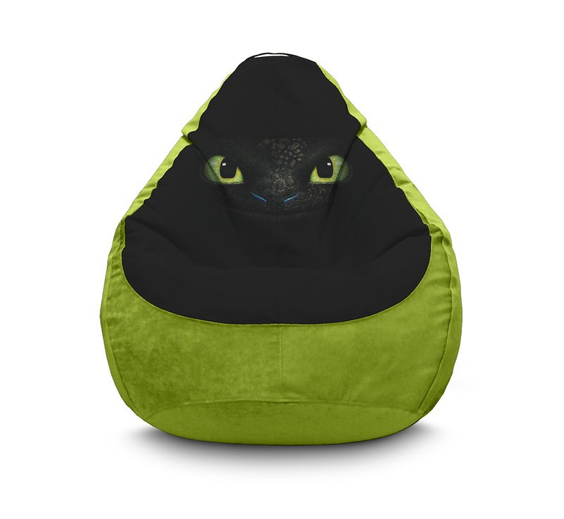 

Кресло мешок iPuff "Dragon. Toothless" Флок XXXL (100х135 см) Оливковый