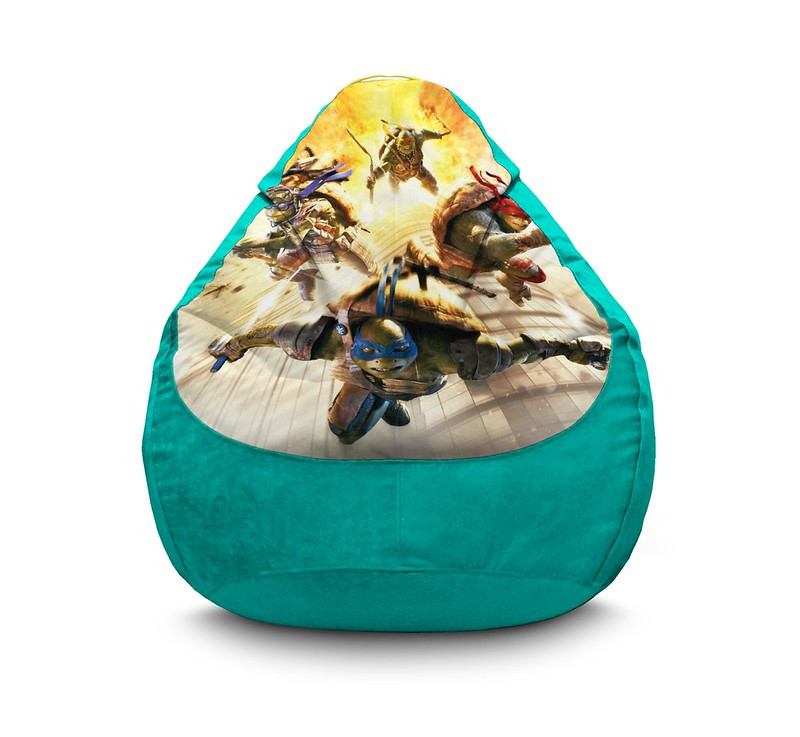 

Кресло мешок iPuff "Ninja Turtles. Explosion" Флок XXL (90х125 см) Бирюзовый