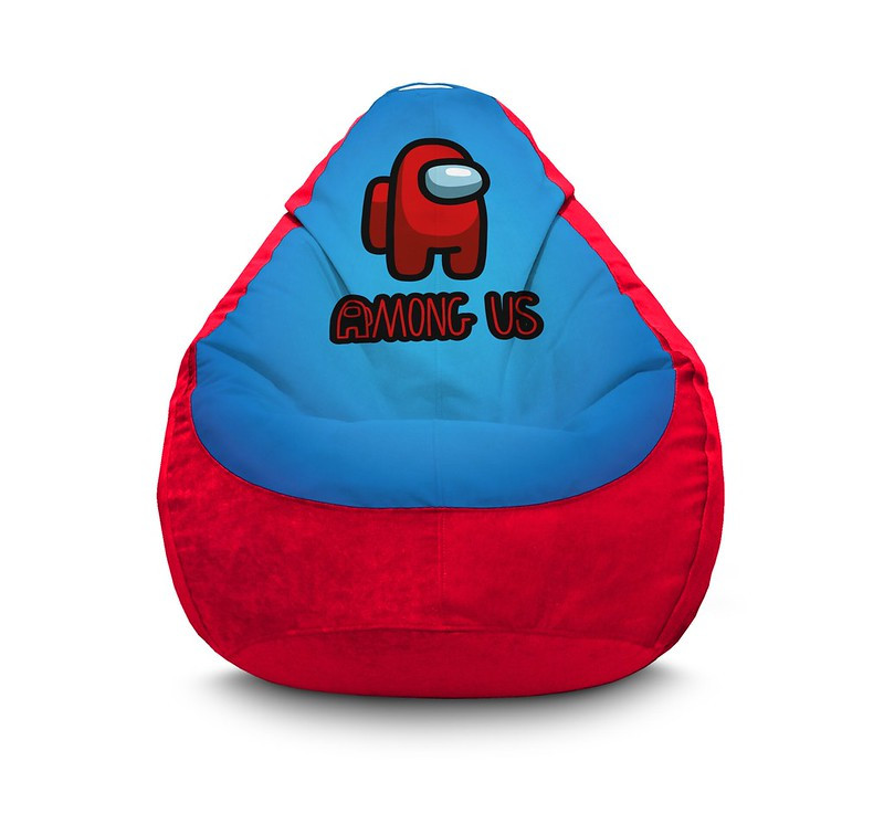 

Кресло мешок iPuff "Among Us. Logo red" Флок XXL (90x125 см) Красный