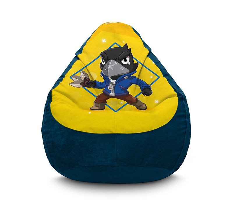 

Кресло мешок iPuff "Brawl Stars. Crow" Флок XXL (90х125 см) Синий