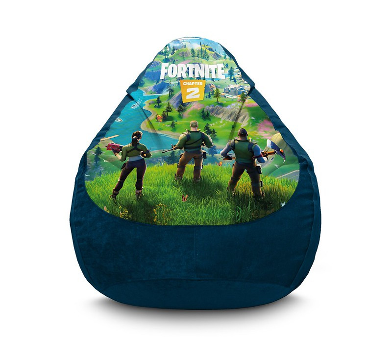

Кресло мешок iPuff "Fortnite. Team Blue" Флок XXXL (100х135 см) Синий