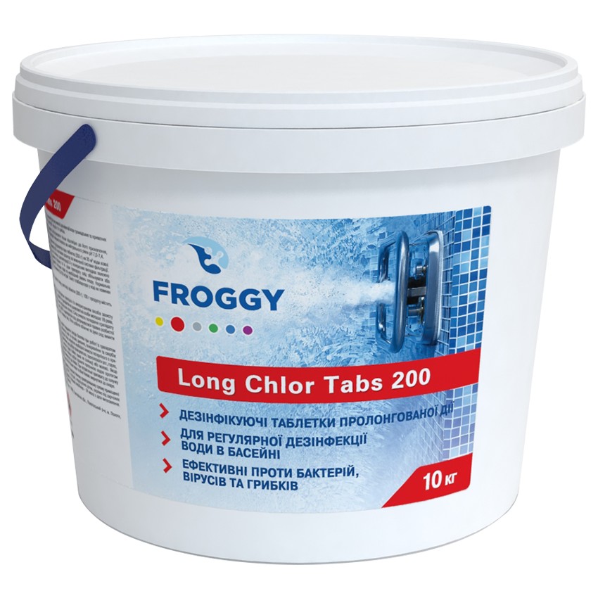 

Дезинфектант на основе хлора Froggy Long Chlor Tabs 200 10 кг ( табл. по 200 гр)