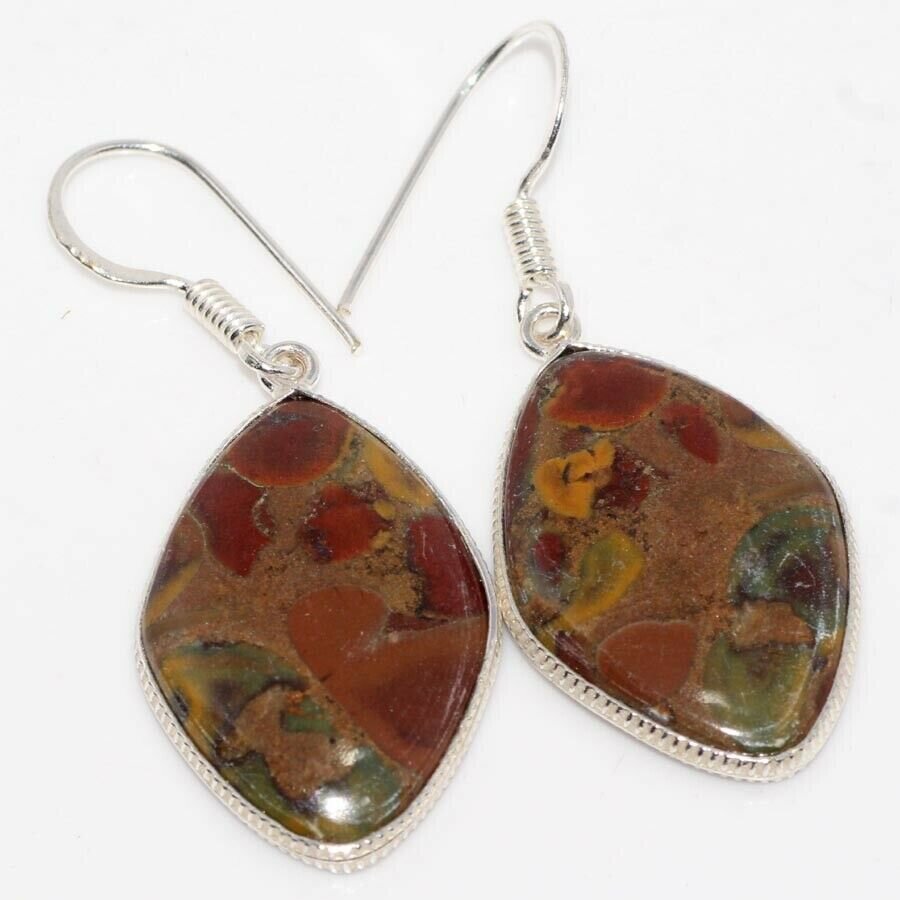 

Серьги c камнем бамбуковая яшма Н-10918