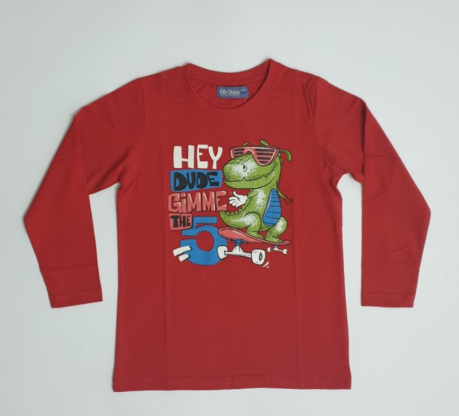 

Лонгслив с принтом Glo-story 83032 122 см красный