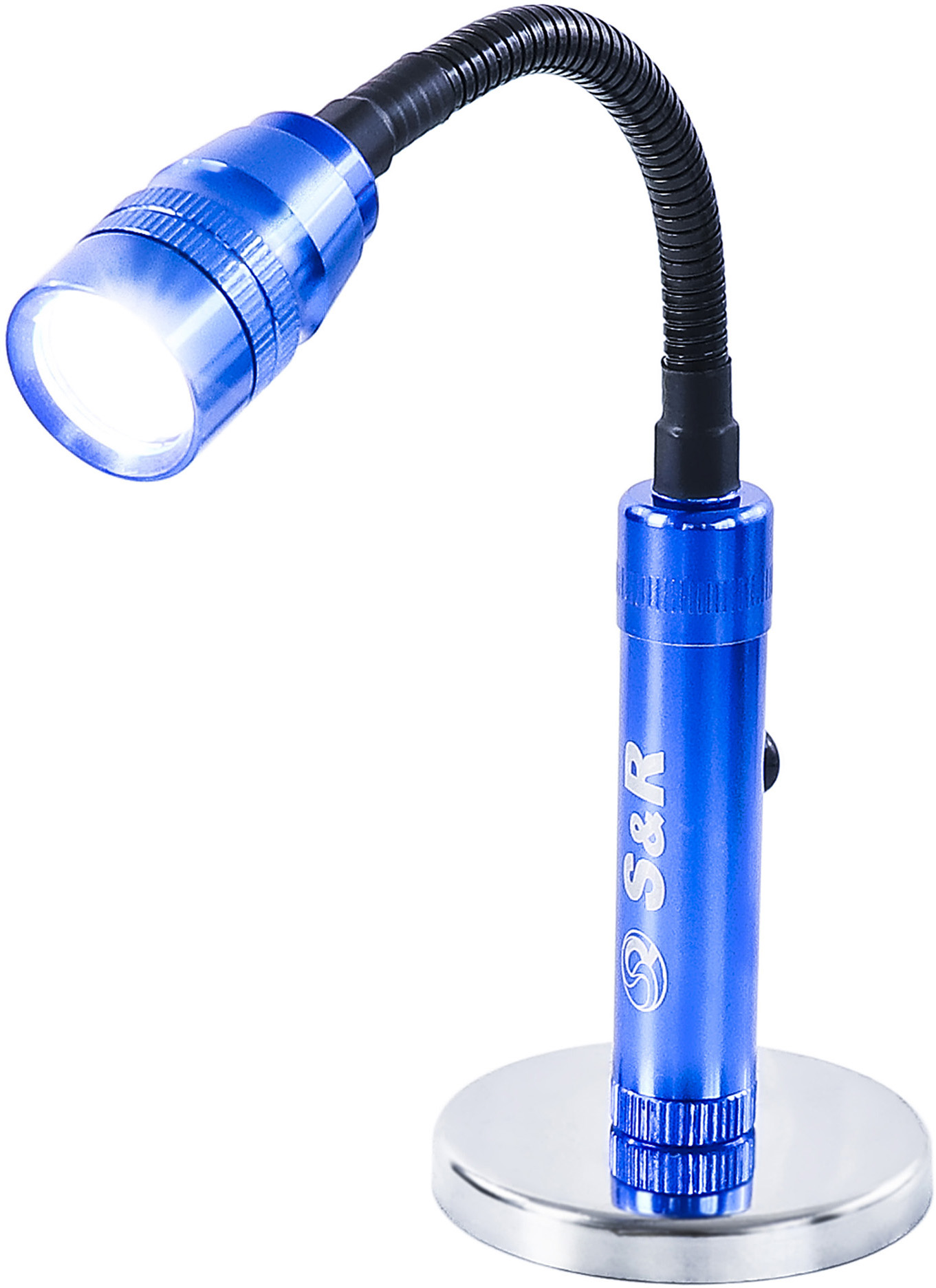 

Фонарь магнитный на подставке S&R гибкий корпус 3LED LR44 (290904255)