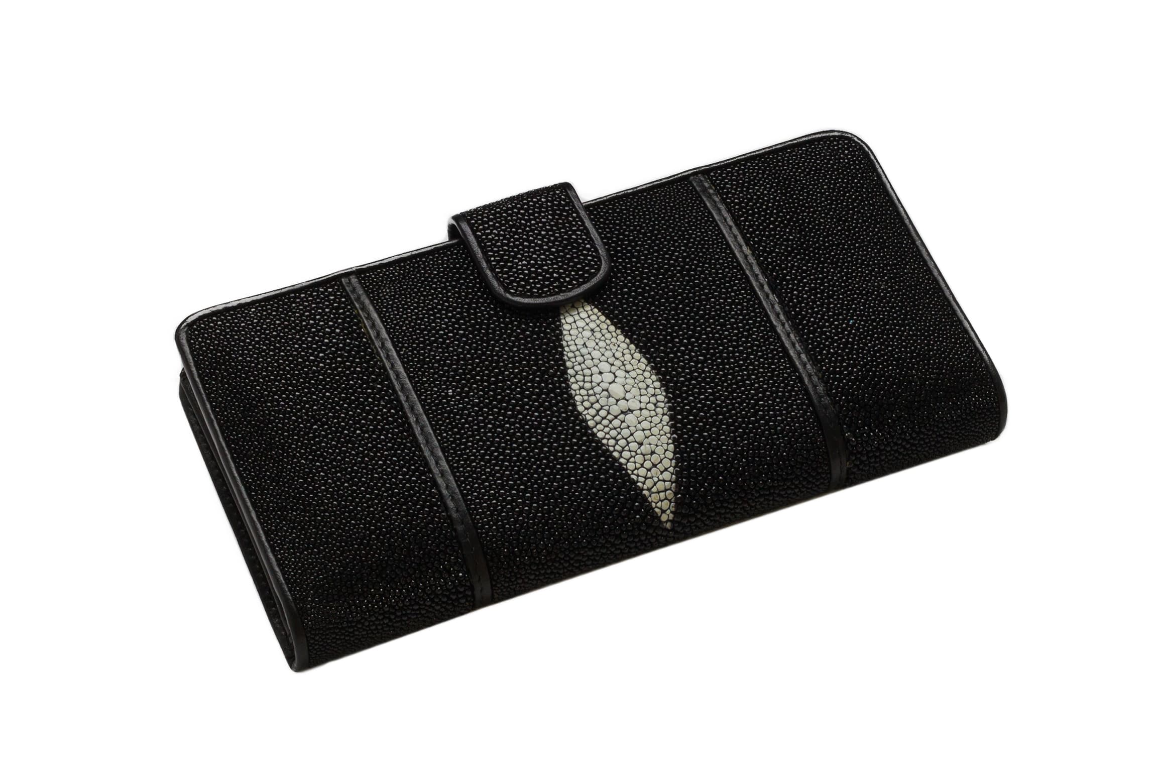 

Вертикальное портмоне из кожи морского ската черный xtclthrstw23