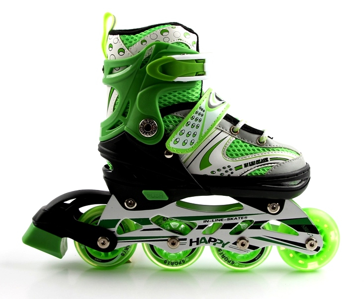 

Раздвижные детские роликовые коньки Happy, размер 34-37, Light green