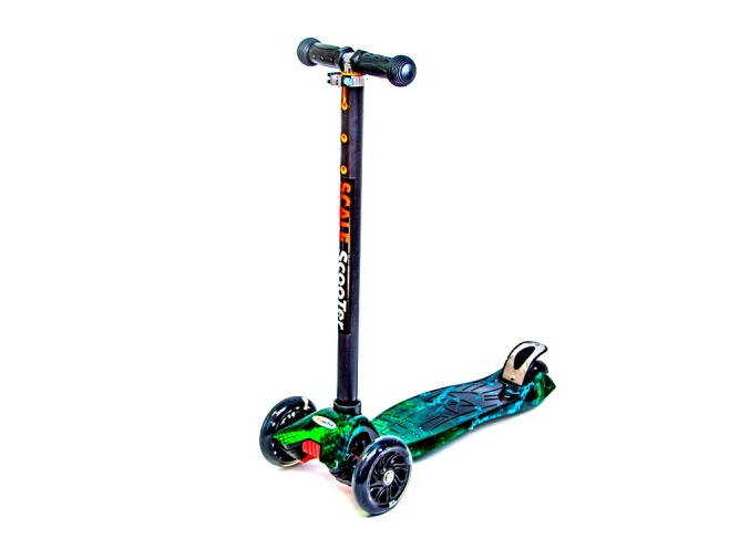 

Детский трехколесный самокат Scooter MAXI со светящимися колесами и рисунком, H20