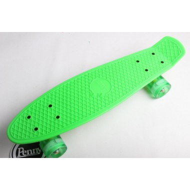 

Пенни борд (Penny Board) 22" со светящимися колесами салатового цвета, Green