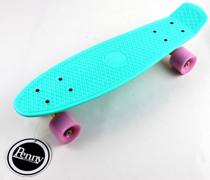 

Пенни борд (Penny Board) 22" "Pastel Series" с матовыми колесами розового цвета, Бирюзовый