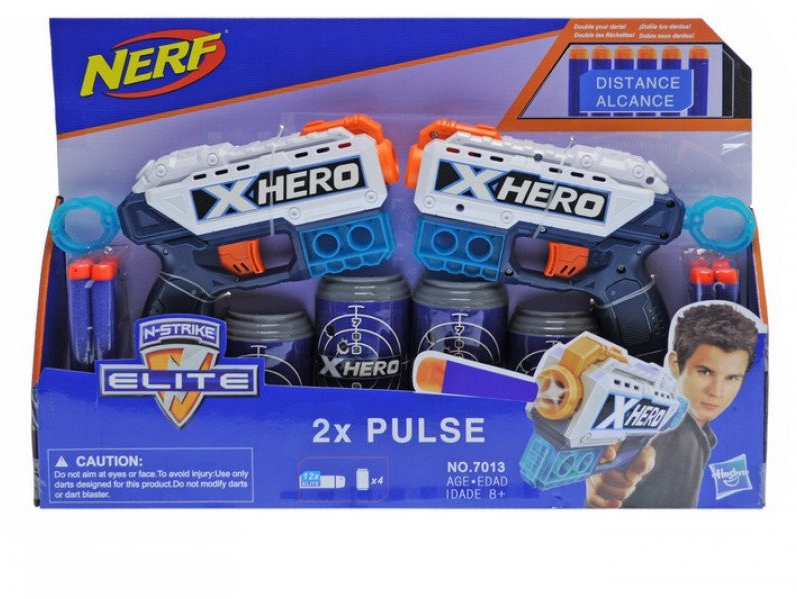 

Набор из 2 игрушечных бластеров с мягкими патронами и мишенями NERF 7013