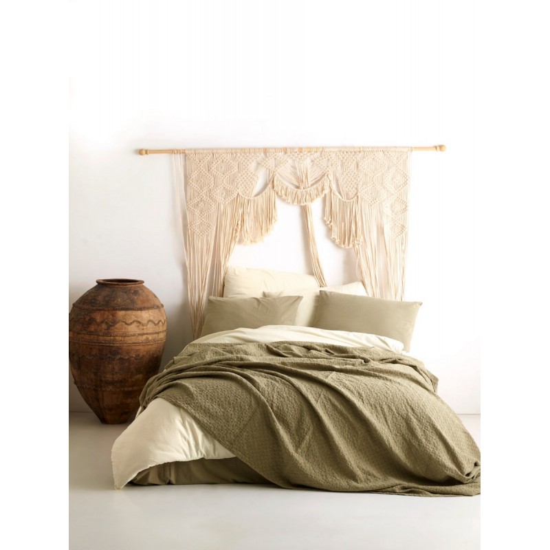 

Комплект покрывало хлопковое с наволочками SoundSleep Andalusia khaki