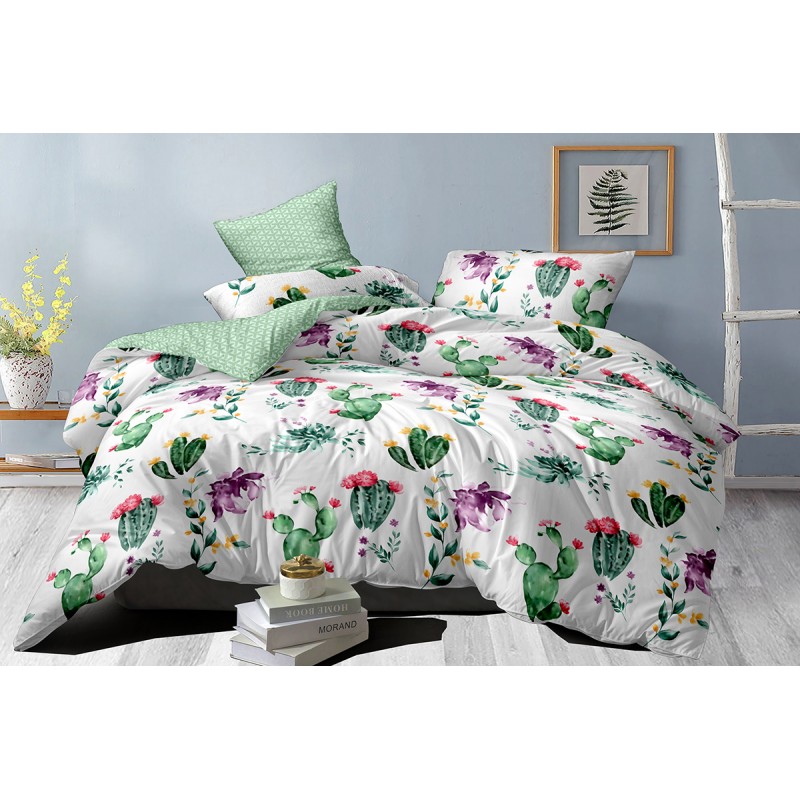 

Хлопковое постельное белье Сactus blooms SoundSleep сатин семейный