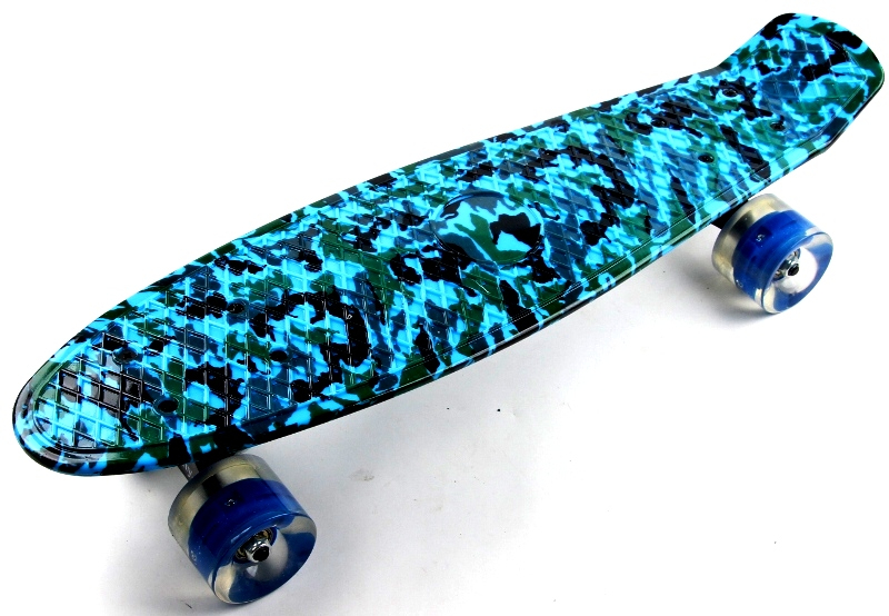 

Пенни борд (Penny Board) 22" со светящимися колесами и рисунком, "Military 2"