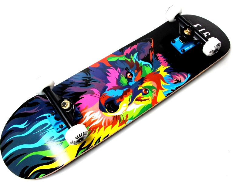 

Скейтборд Fish Skateboard деревянный с рисунком 31", wolf