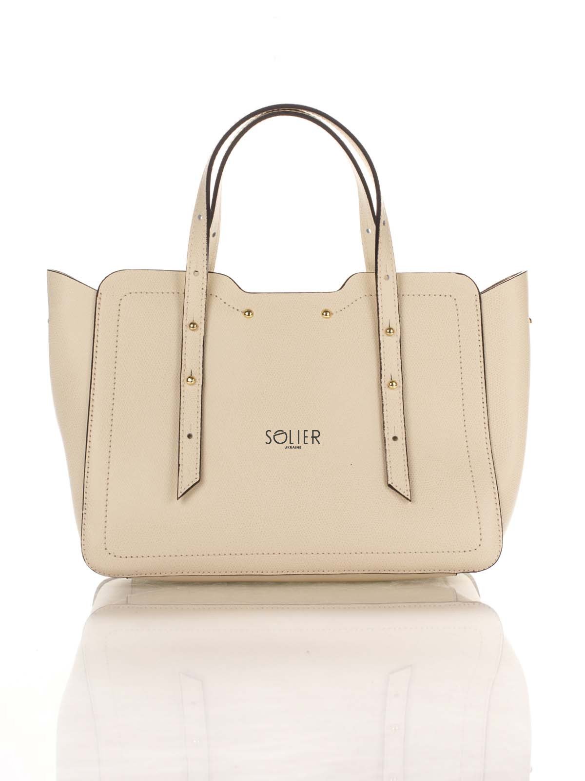 

Женская деловая сумка кожаная Бежевый mlPllttr8920_beige
