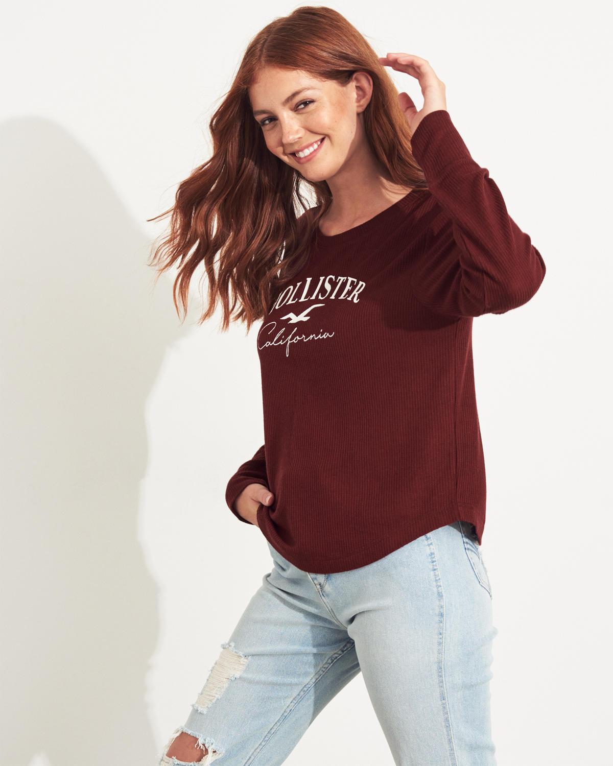 

Лонгслив Hollister HC7675W M Бордовый