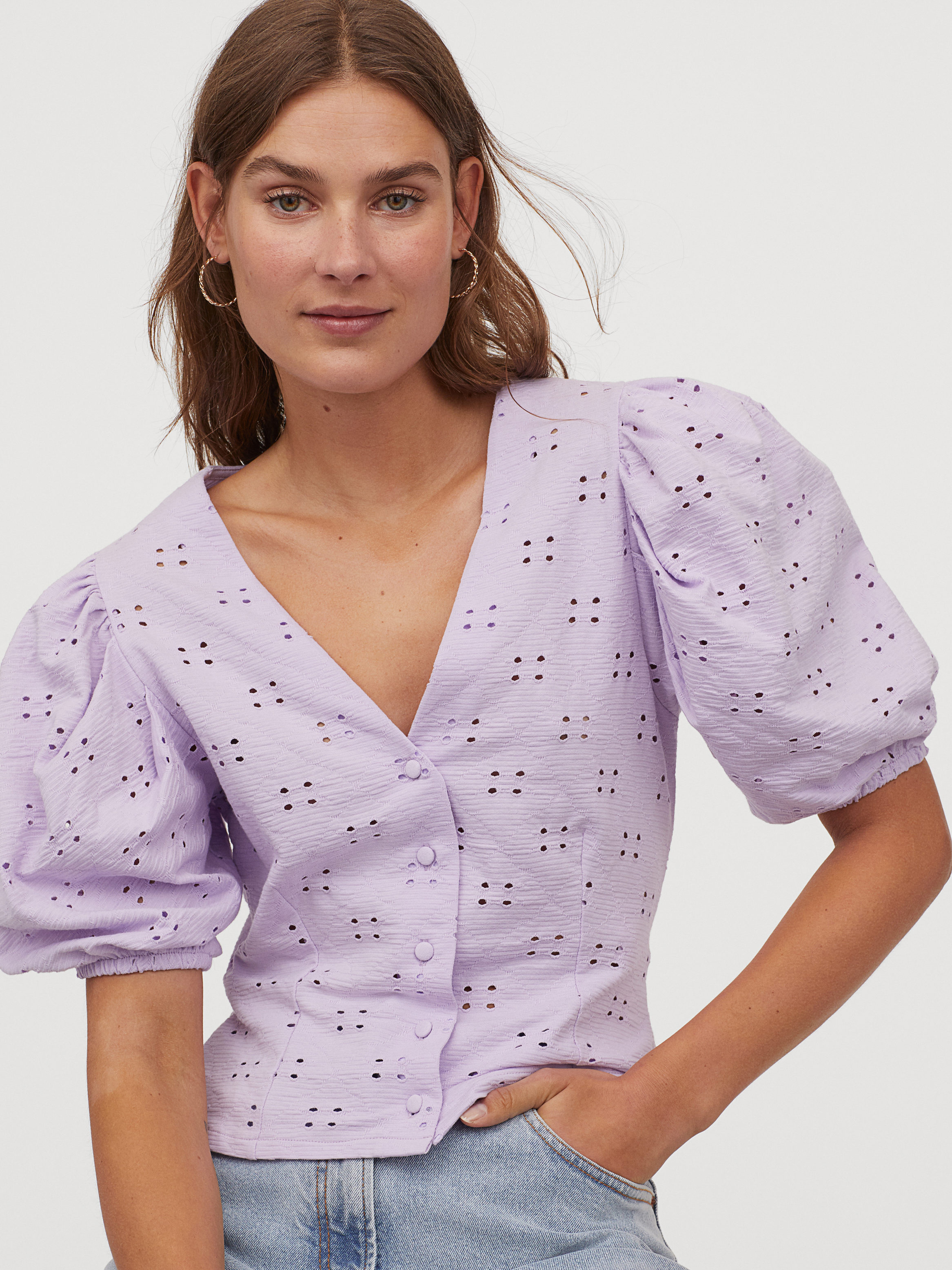 

Блузка H&M 0832362-1 M Сиреневая