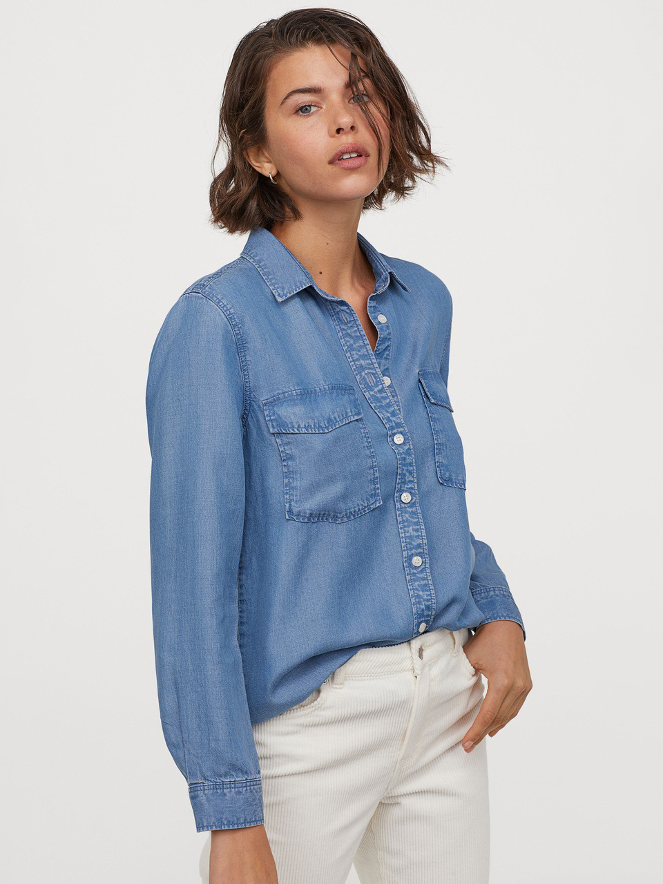 

Рубашка H&M L.O.G.G. 0854701-1 46 Синяя