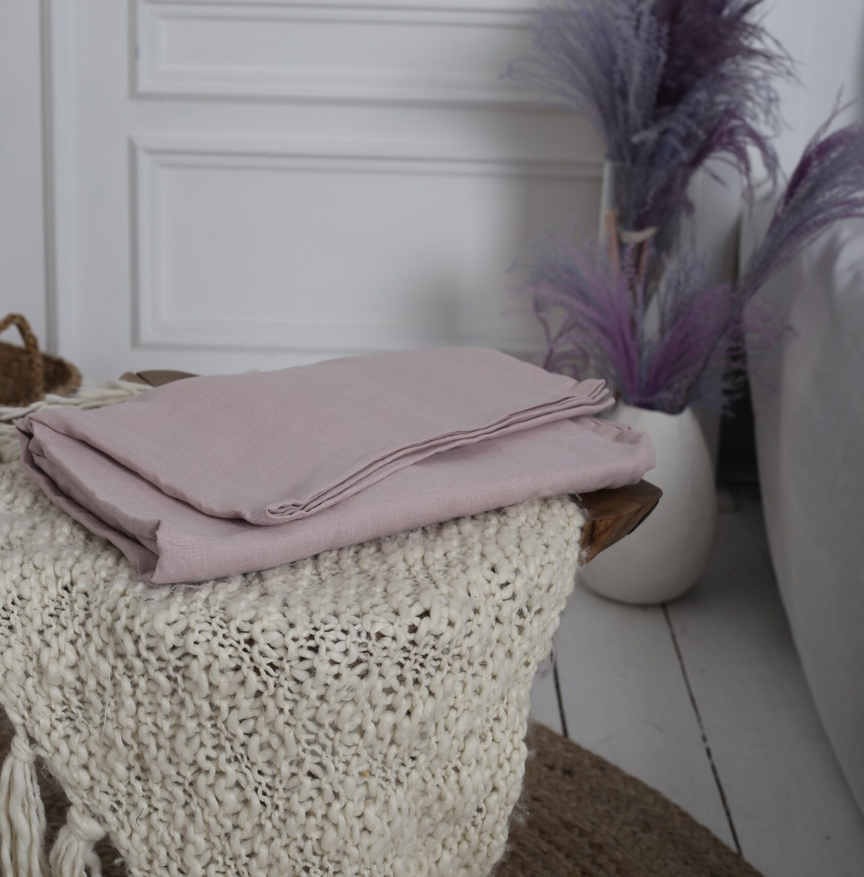 

Крафтове простирадло Luxury Linen полуторне 145см * 220см Dusty Rose