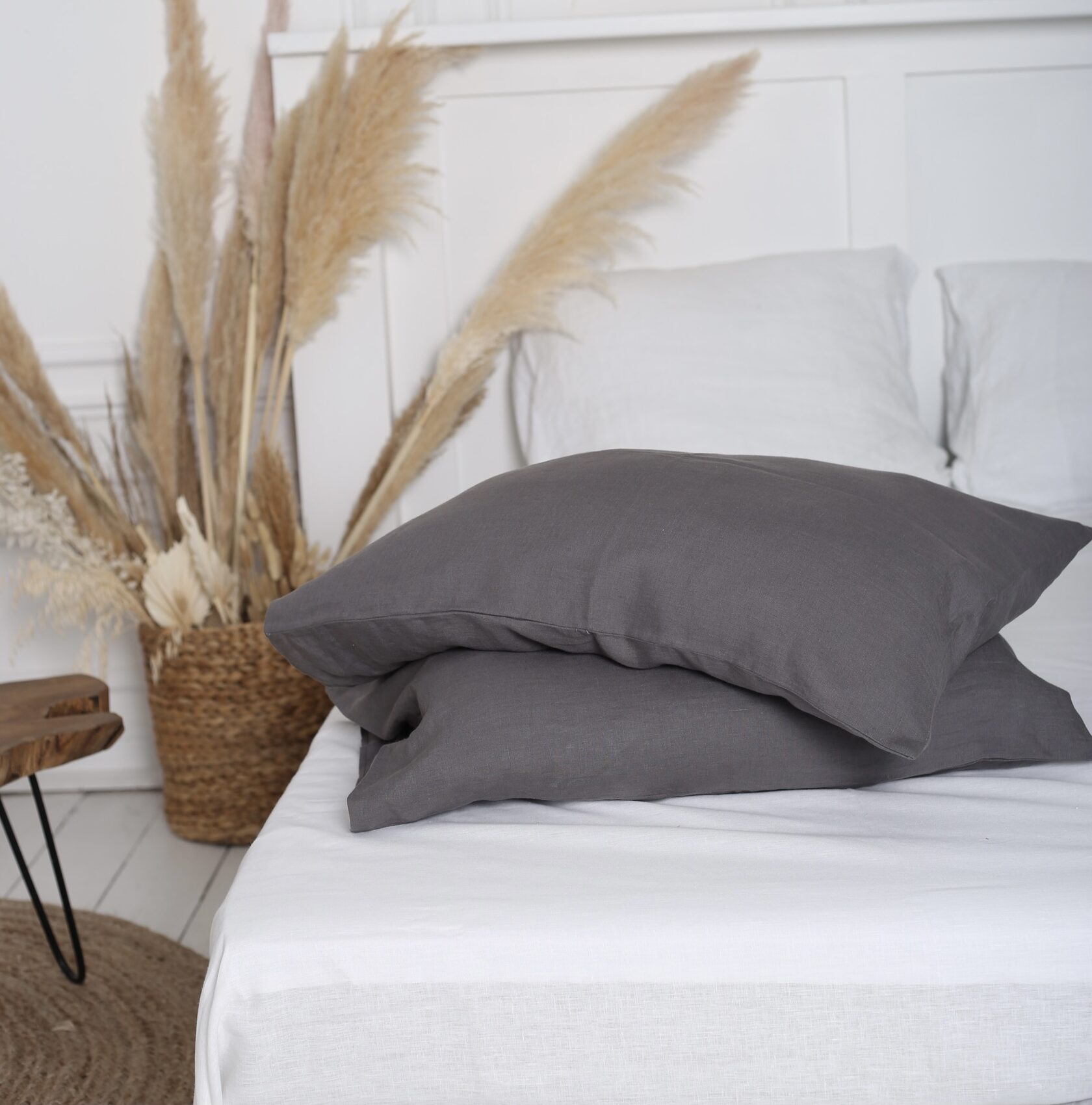 

Крафтова наволочка Luxury Linen на гудзиках льон 60*70 см 2шт Slate Gray