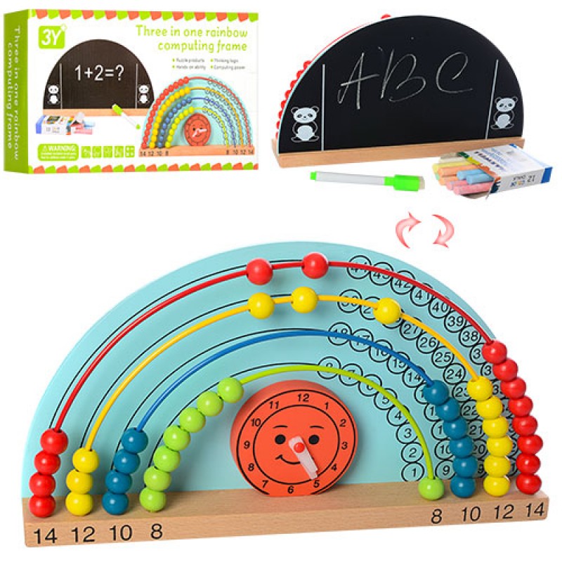 

Деревянная игрушка Набор первоклассника досточка,мелки,счеты,часы,маркер A-Toys 24036