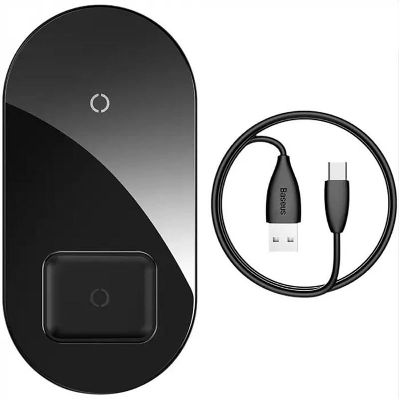 

Беспроводное зарядное устройство Baseus Simple 2in1 (WXJK-01) Black (Phone + Pods)