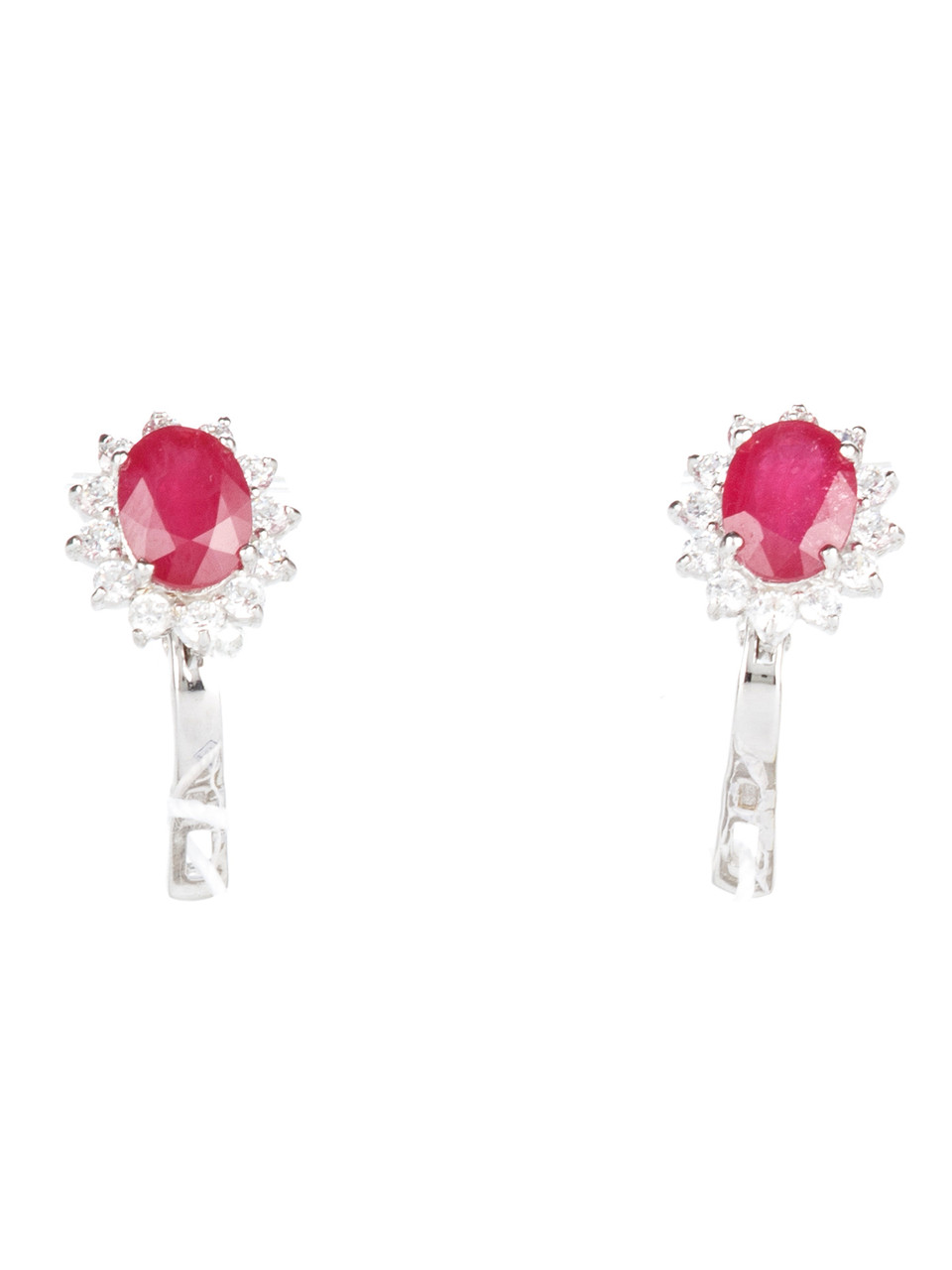 

Серьги серебряные с рубином FS-006