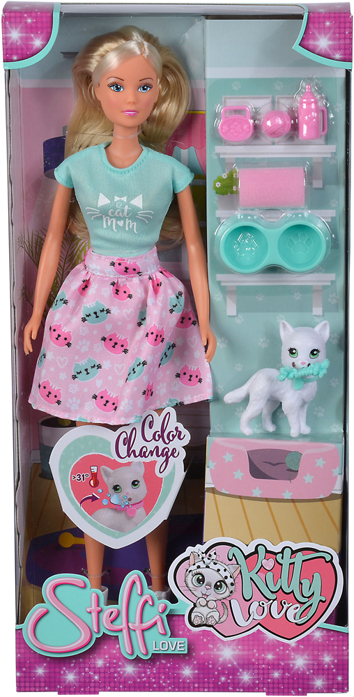 

Кукольный набор Simba Toys Штеффи Любимый котенок с функцией изменения цвета (5733489) (4006592061883)
