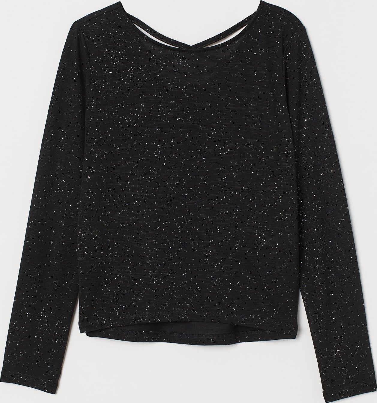 

Футболка с длинными рукавами H&M 1602-7701000 158-164 см Черный блеск