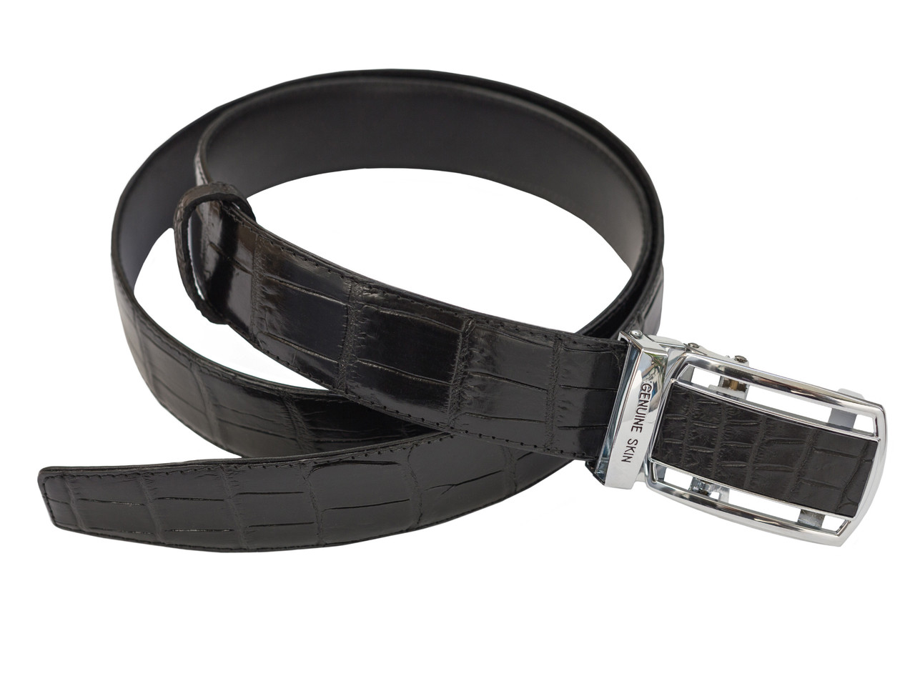 

Ремень из кожи крокодила Ekzotic Leather Черный () xtclthrcrb09_1