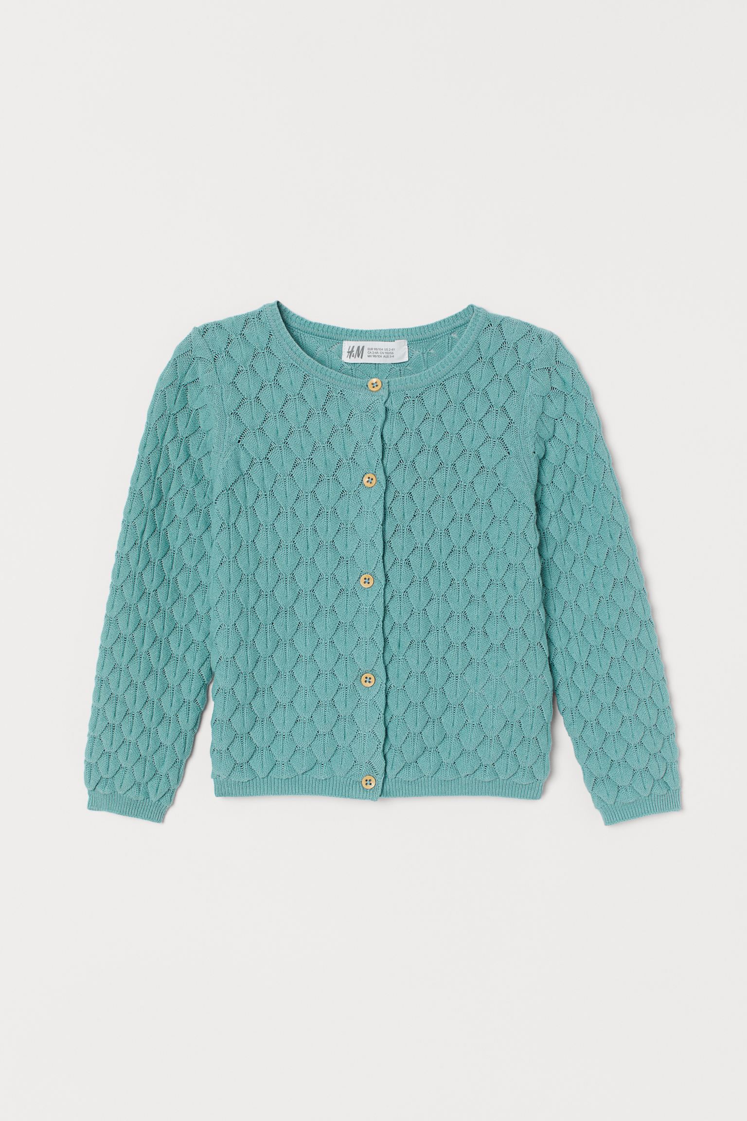 

Кардиган H&M 0739896 0 122-128 см Бирюзовый