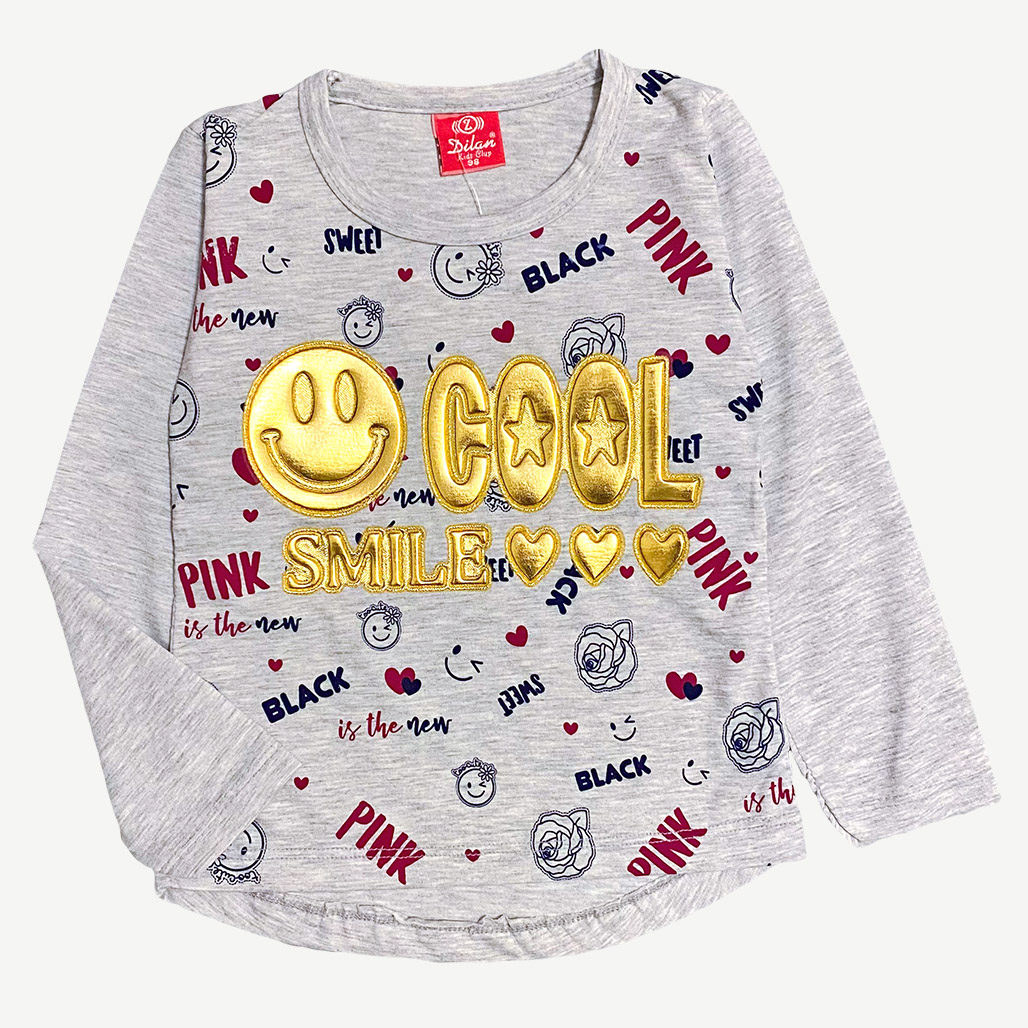 

Туніка Basak зі смайликом для дівчинки 110см светло-серый 000042000-o6