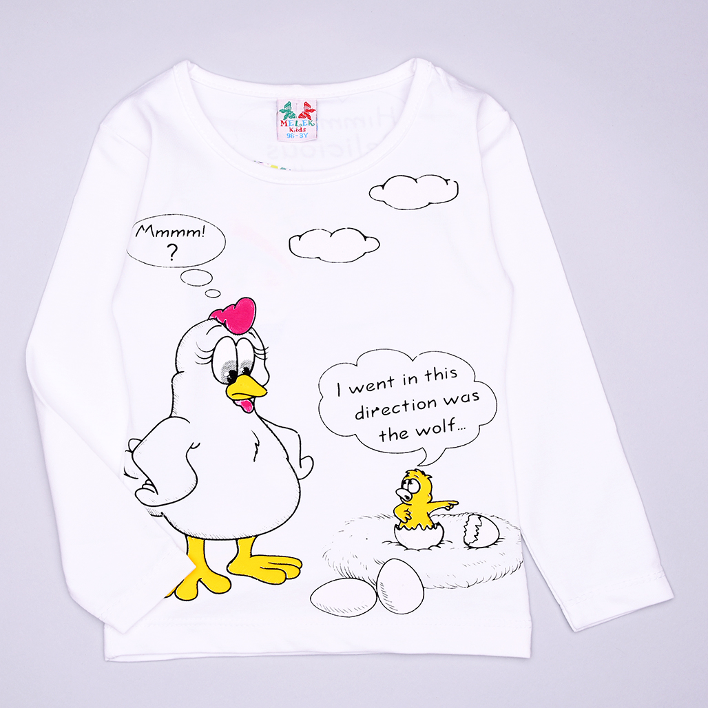 

Футболка-лонгслів MCO kids wear з принтом для дівчинки 116см белый 000077772