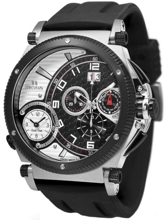 

Мужские наручные часы Seculus 4500.2.504 white-black, ss-ibp, silicon