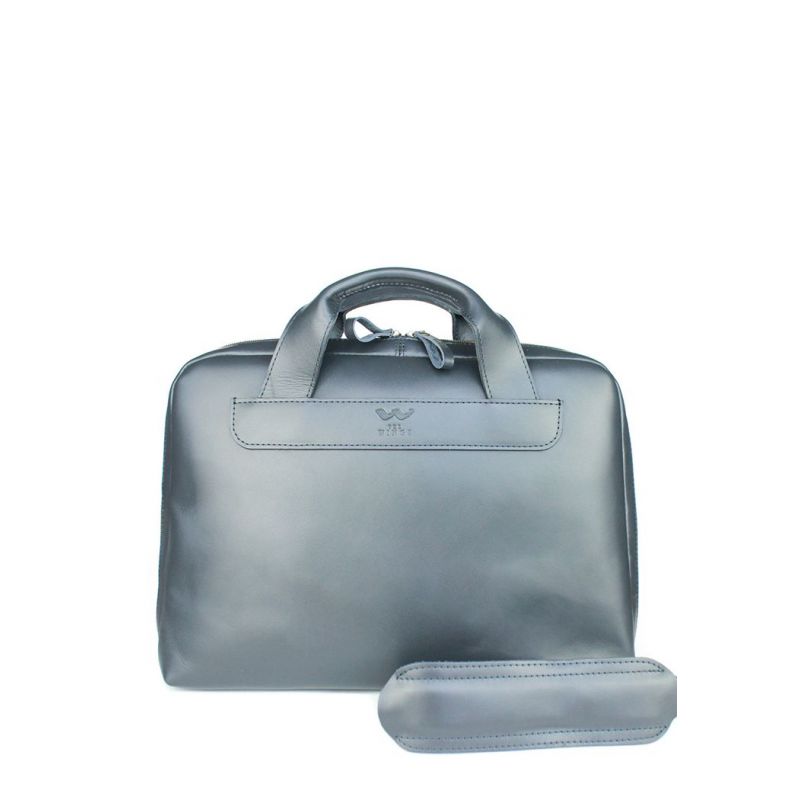 

Шкіряна ділова сумка Attache Briefcase синій